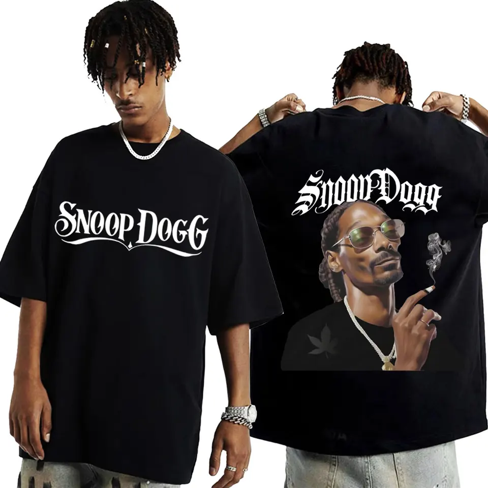 Venda quente rapper snoop dogg gráfico t camisa masculina hip hop