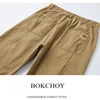 2025 Spring New 100% Cotton Casual Cargo Pants for Men Clothing Drawstring Solid Color Men Trousers YL905 5