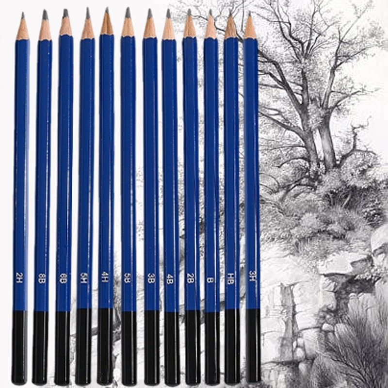 12Pcs Professional Drawing Sketching Pencil Set Sketch Art Pencils Graphite Shading Pencils for Beginners Pro Artists Stationery 3