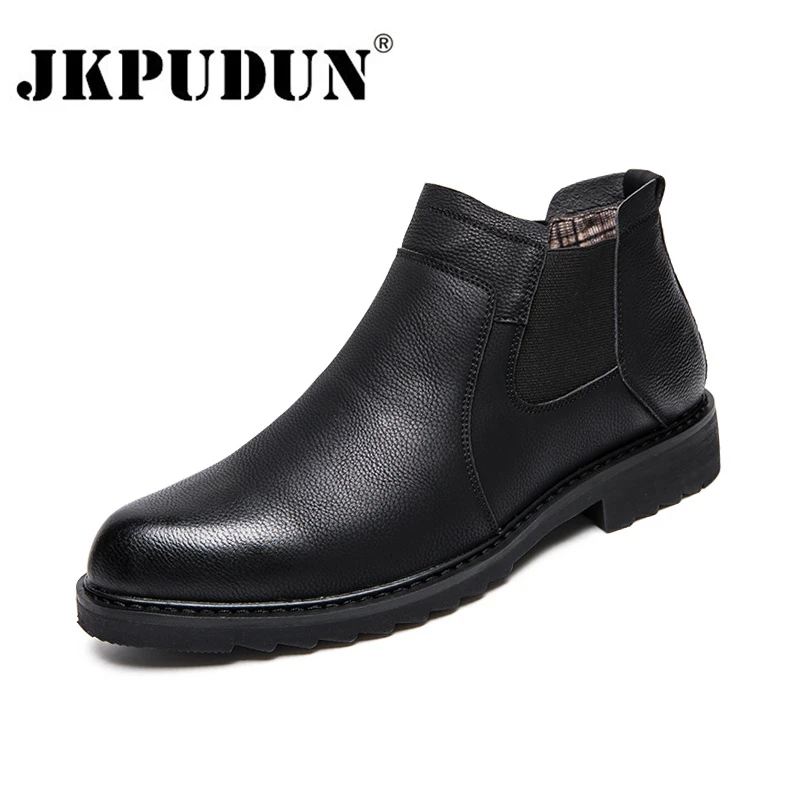 Vintage Genuine Leather Fashion Men Casual Boots Genuine Leather