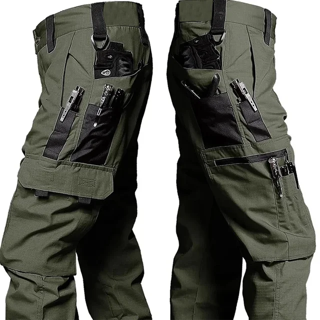 Pantalon de travail tactique pour hommes, Cargo d'extérieur, multi-poches, imperméable, vêtements de travail en plein air, de randonnée, nouvelle collection automne printemps 1