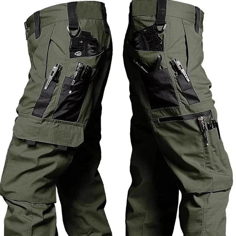 Tactical Work Pants Men Outdoor Cargo Trousers Multi-pocket Waterproof Pant...