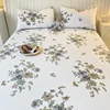 Pure Cotton Printing Fitted Sheet Luxury Mattress Cover Double Queen Size Elastic Band Bed Sheet 160x200 180X200 Fit Sheet 3
