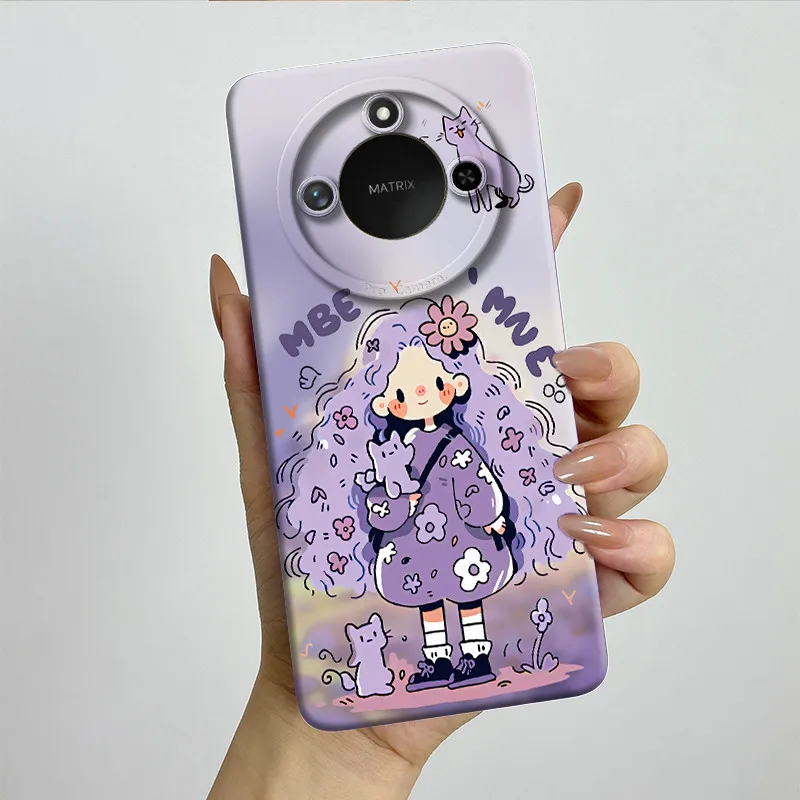 Sweet Painted Silicone Phone Case - Fashion Cartoon Design, Protective & Stylish