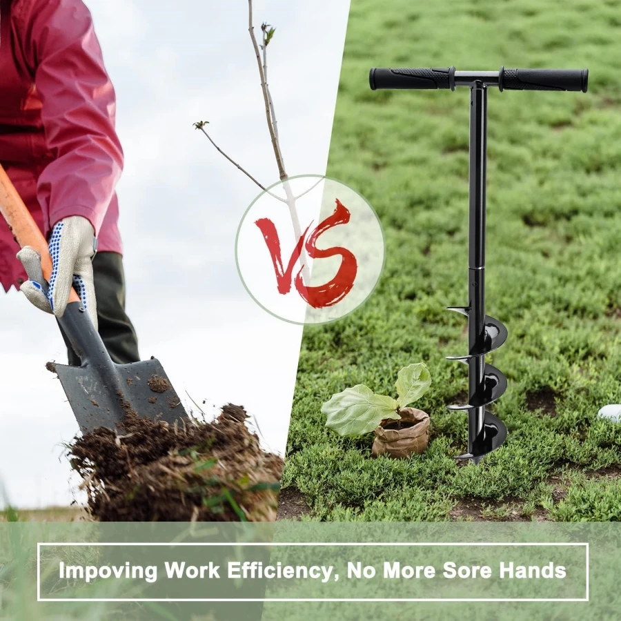 Coclea Da Giardino 100 Mm Per Trapano - Con Guanti, Per Piantare Bulbi E Arbusti