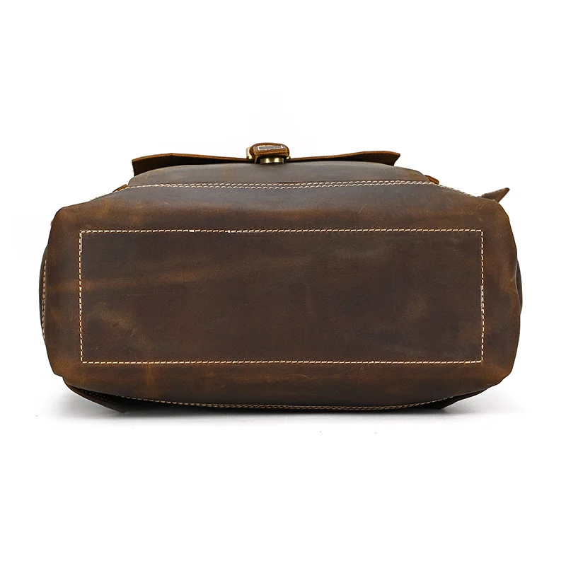 2023 New Style Men's Leather Backpack Vintage Fashion Men Male Travel Bag Laptop pack For Cowhide Anti theft