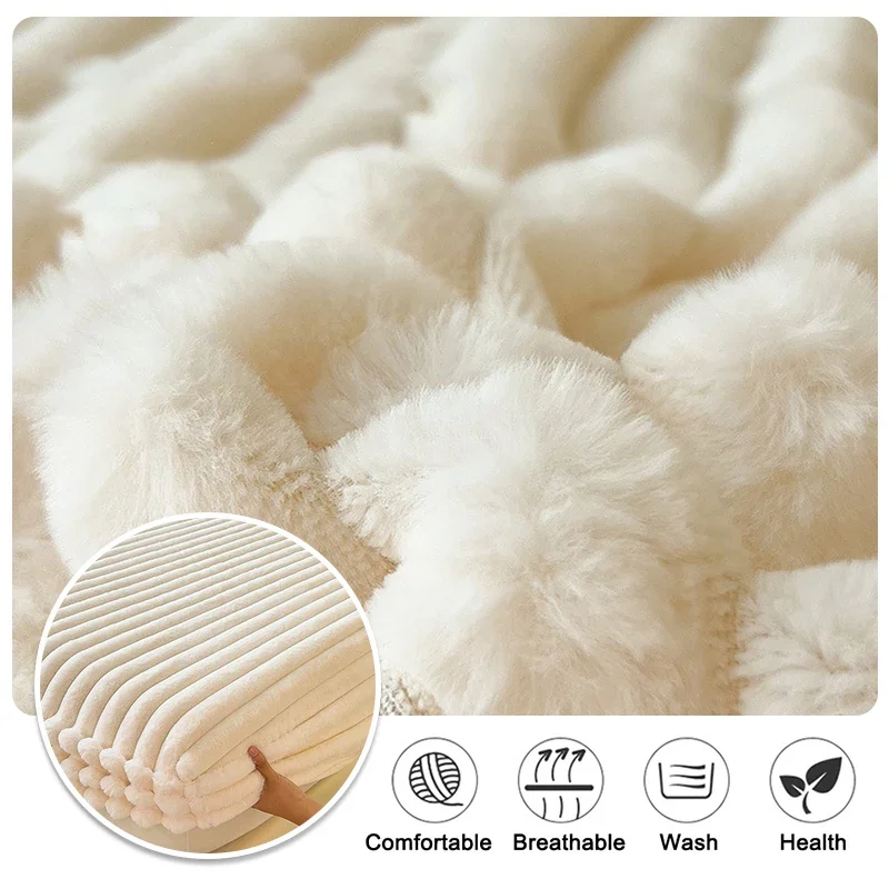 Thicken Plush Mattress Cover Bed Sheet Pad Protector Winter Warm Soft King Queen Quilted Bed Fitted Sheet Decor 90/120/150x200cm 5