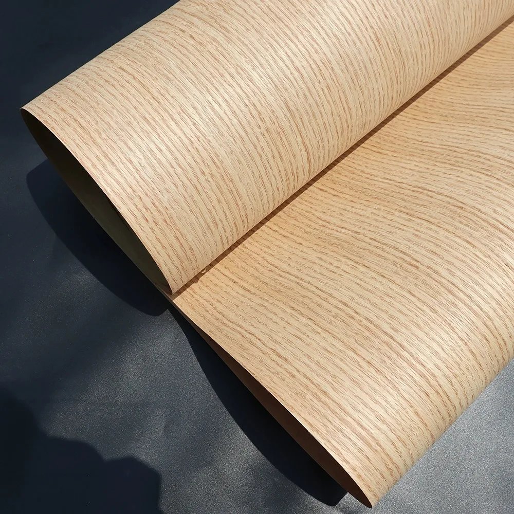Natural Red Oak Wood Veneer for Interior Design and Furniture Renovation – Wide Panel