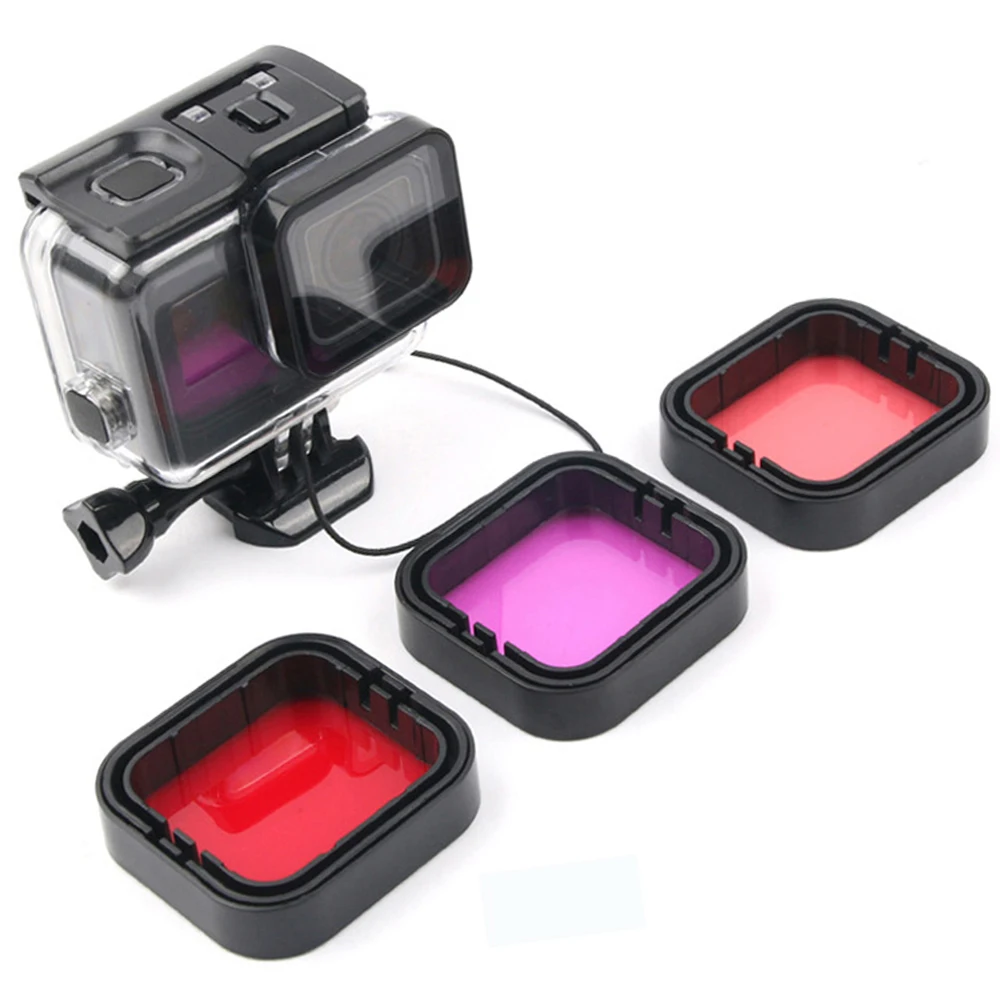 

Dive Lens Color Filter Set For GoPro Camera Shoot Underwater Accessories Super Suit Go Pro Hero5 Hero6 Housing Case