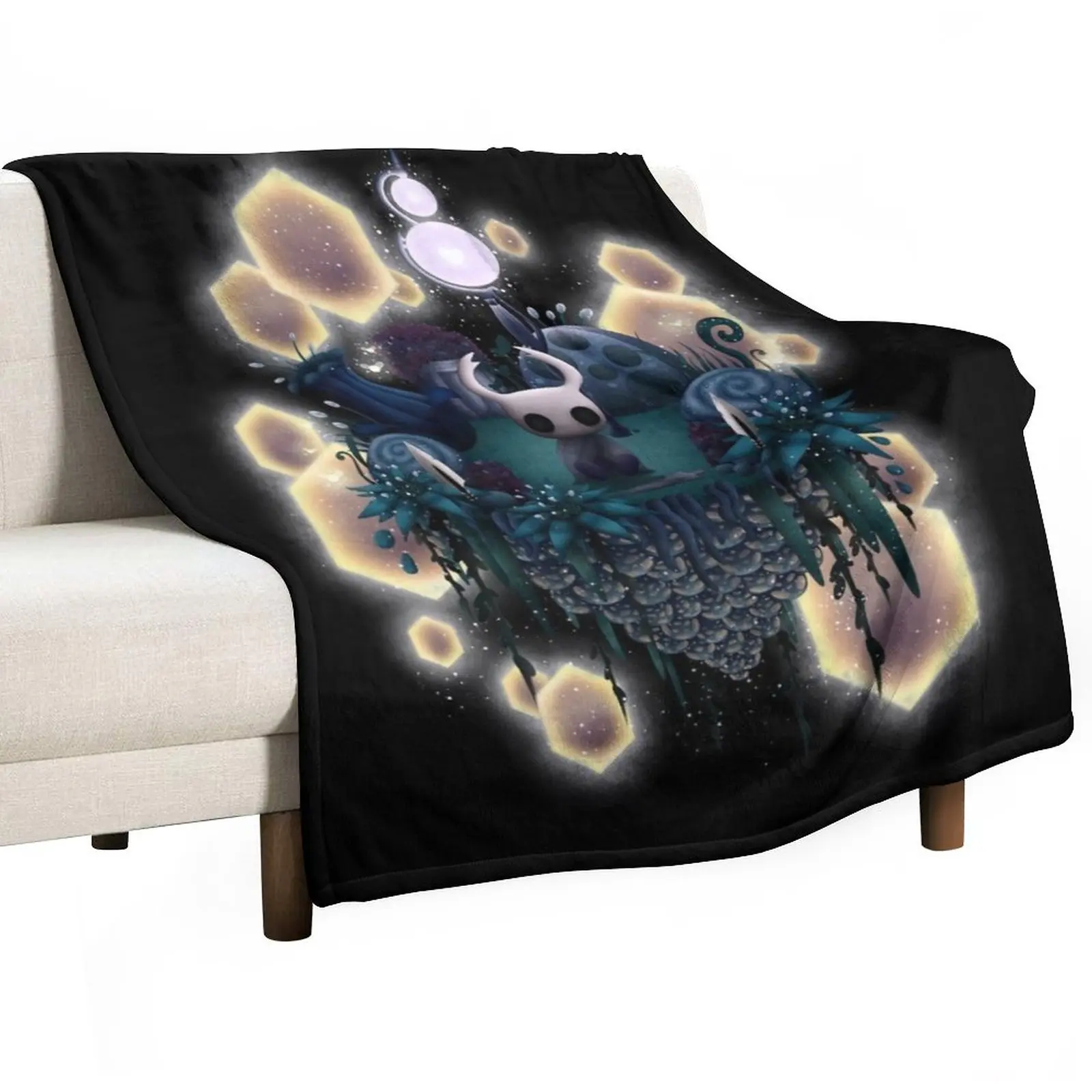 

Hollow Knight Island Throw Blanket Flannel Fabric Soft Plaid Thin Blankets Decorative Sofa Blankets