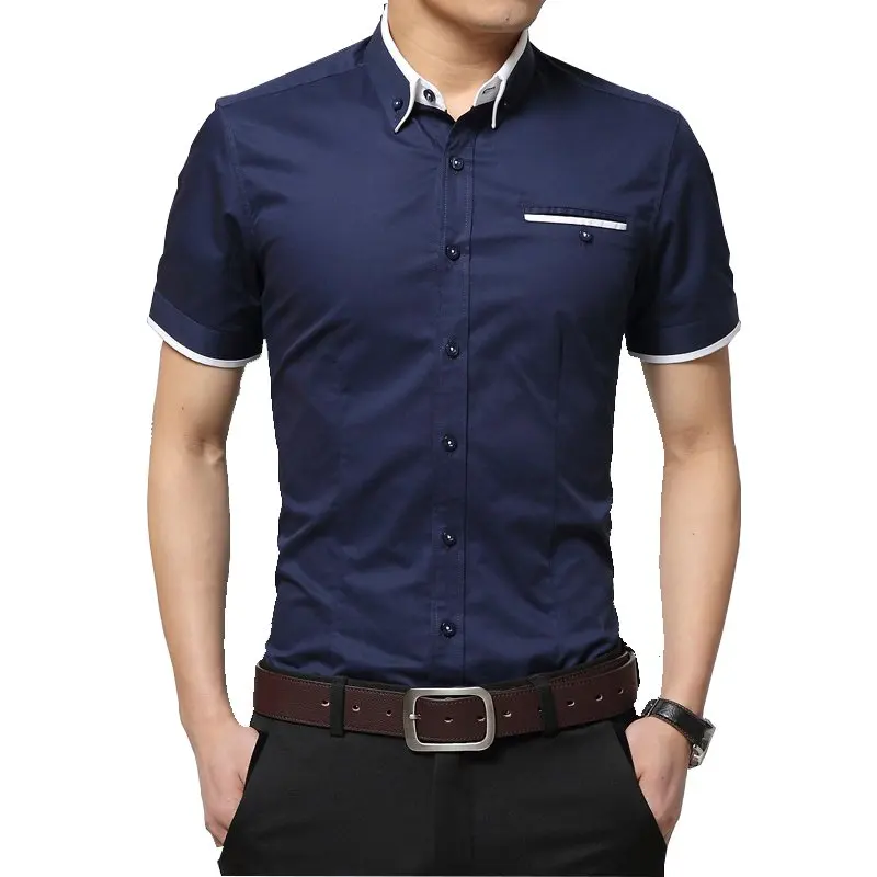 Men's Short Sleeves Turn-down Collar Casual Shirt Big Size 5XL