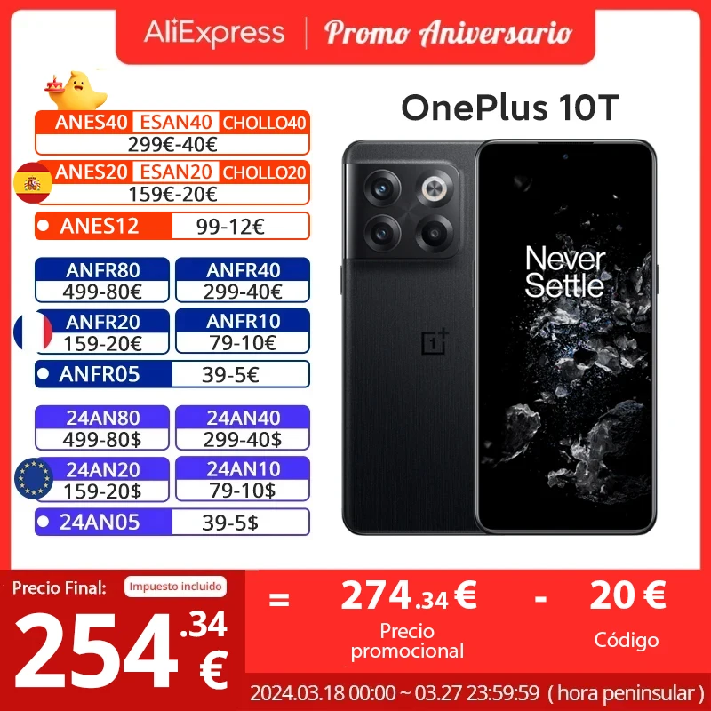 Smartfon OnePlus 10T 8/128GB z EU za $270.11 / ~1073zł