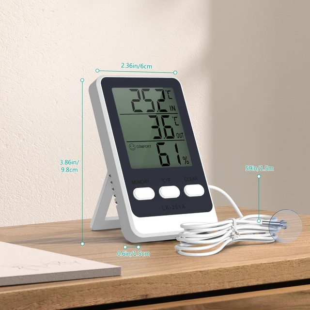Termometro Digitale ORIA Per Frigorifero E Congelatore Con Sonda - Misura Temperatura E Umidità - Foto 10