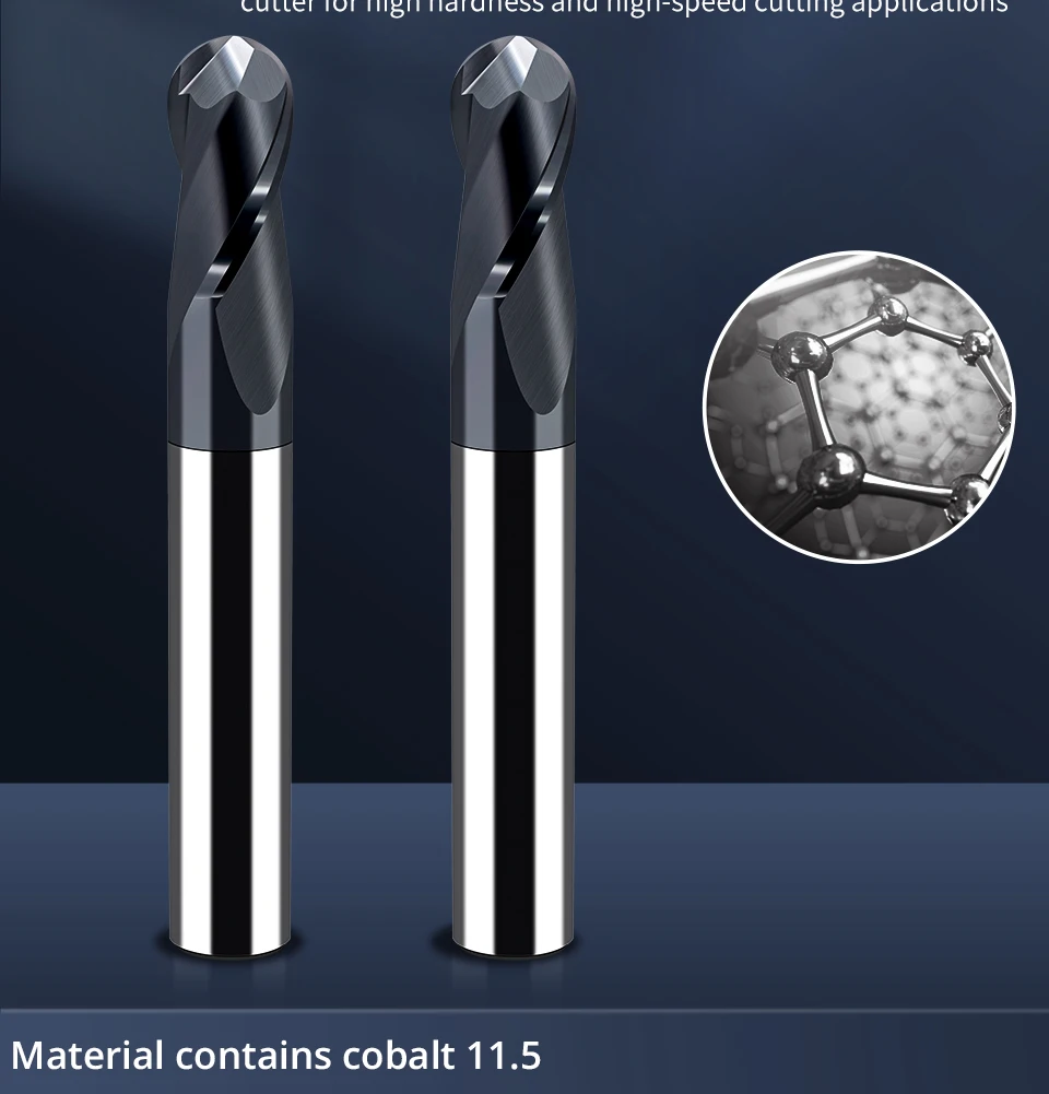 Augusttools HRC60 Hartmetall-Kugelkopffräser, 2-Nuten-Fräser aus Wolframkohllegierung, Radius R0,5 R1 R2 R3 R4 R5 R6 Schaftfräser – Detail 5
