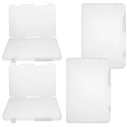 4pcs Portable Project Case Clear A4 File Box Transparent File Slim Cases Plastic Storage File Boxes