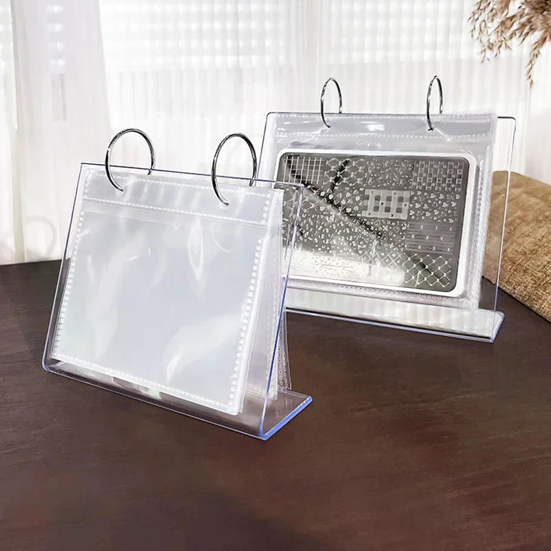 Nail Art Stamping Plate Holder Nail Art Printed Steel Plate Storage Book Sticker Card Storage Bag Display Rack