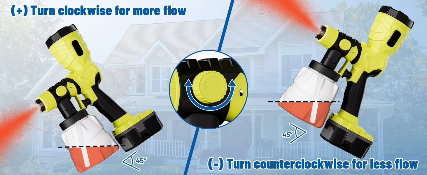 Cordless Paint Sprayer for Ryobi 18V Battery 42000rpm 1200ML Electric Spray Gun