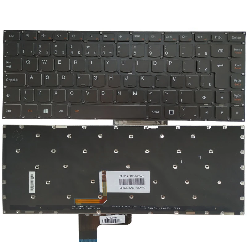 Teclado Retroiluminado Russo Brasil Turquia Reino Unido para Lenovo Ideapad E3170 E3180 Yoga 13 14 Não Apto Yoga Pro Novo - Imagem 5