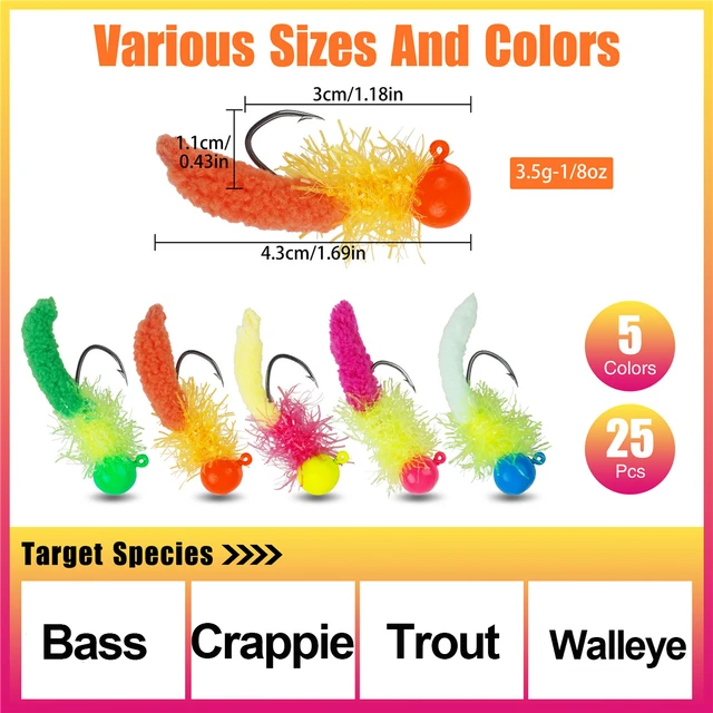 15/30/50Pcs Jig head Hook 3.5g Feather slab tail crappie jig Bass lure  Marabou Crappie Jig Fly Fishing Weighted fishing hooks - AliExpress