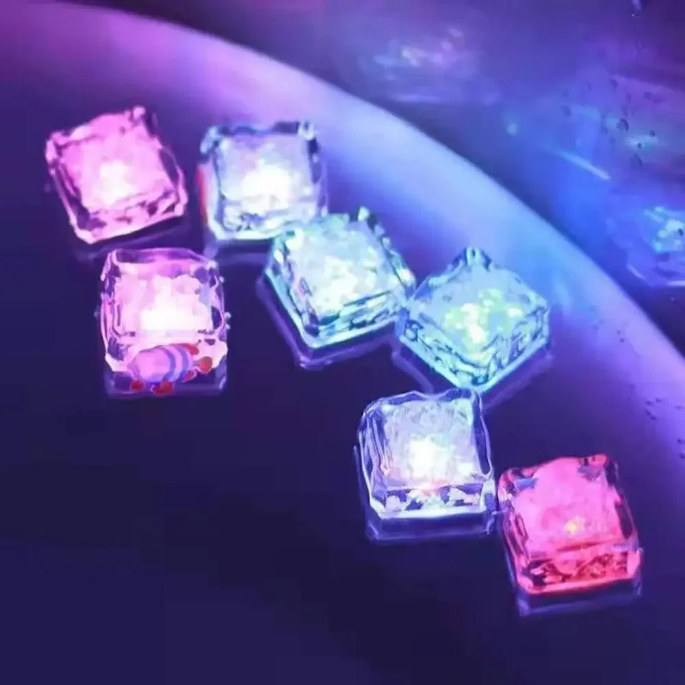 Waterproof Led Ice Cube Multi Color Flashing Glow in The Dark Light Up for Bar Club Drinking Party Wine Decoration