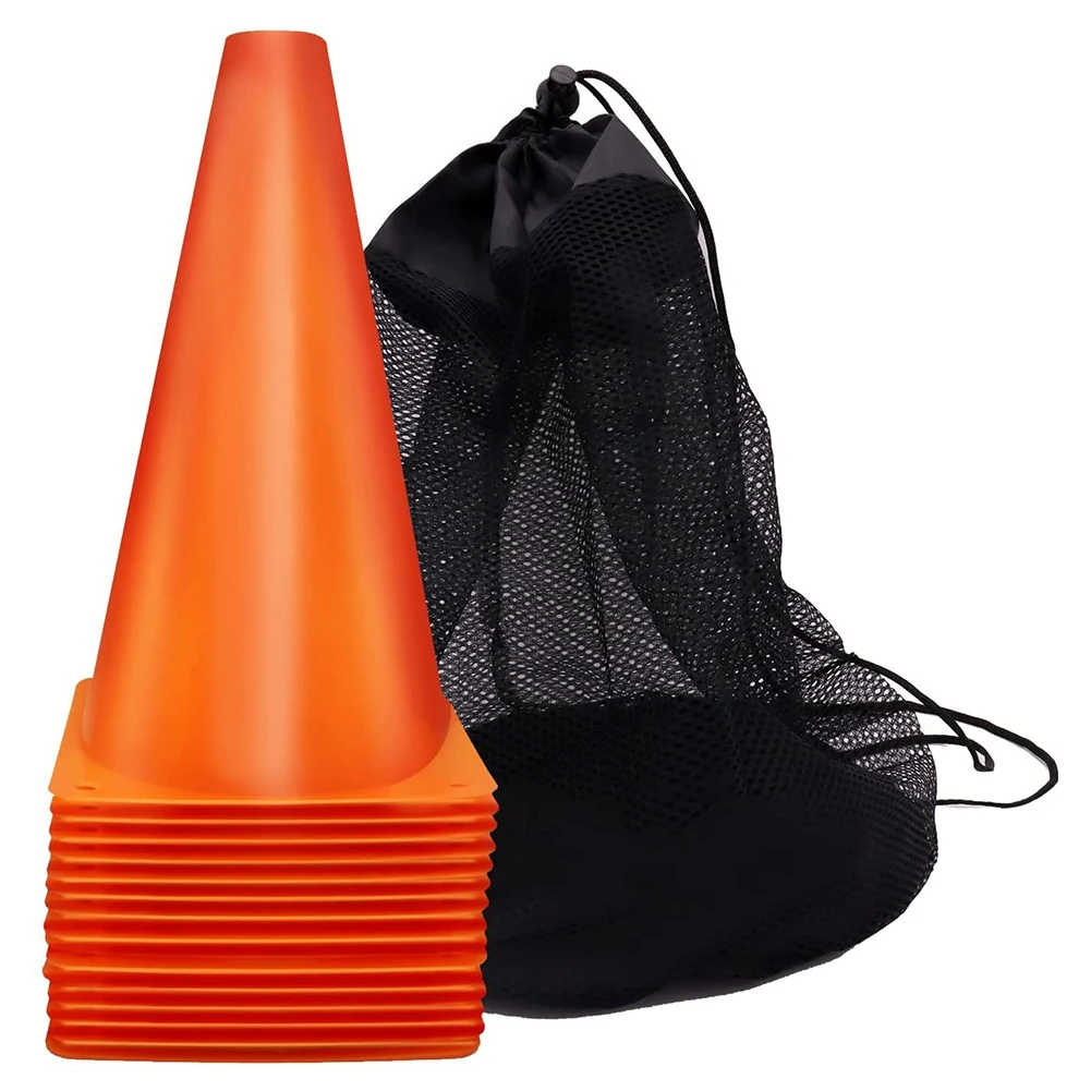 

15 Pack 9 Inch Traffic Training Cones,Agility Field Marker Cones,for Football Basketball Practice Orange