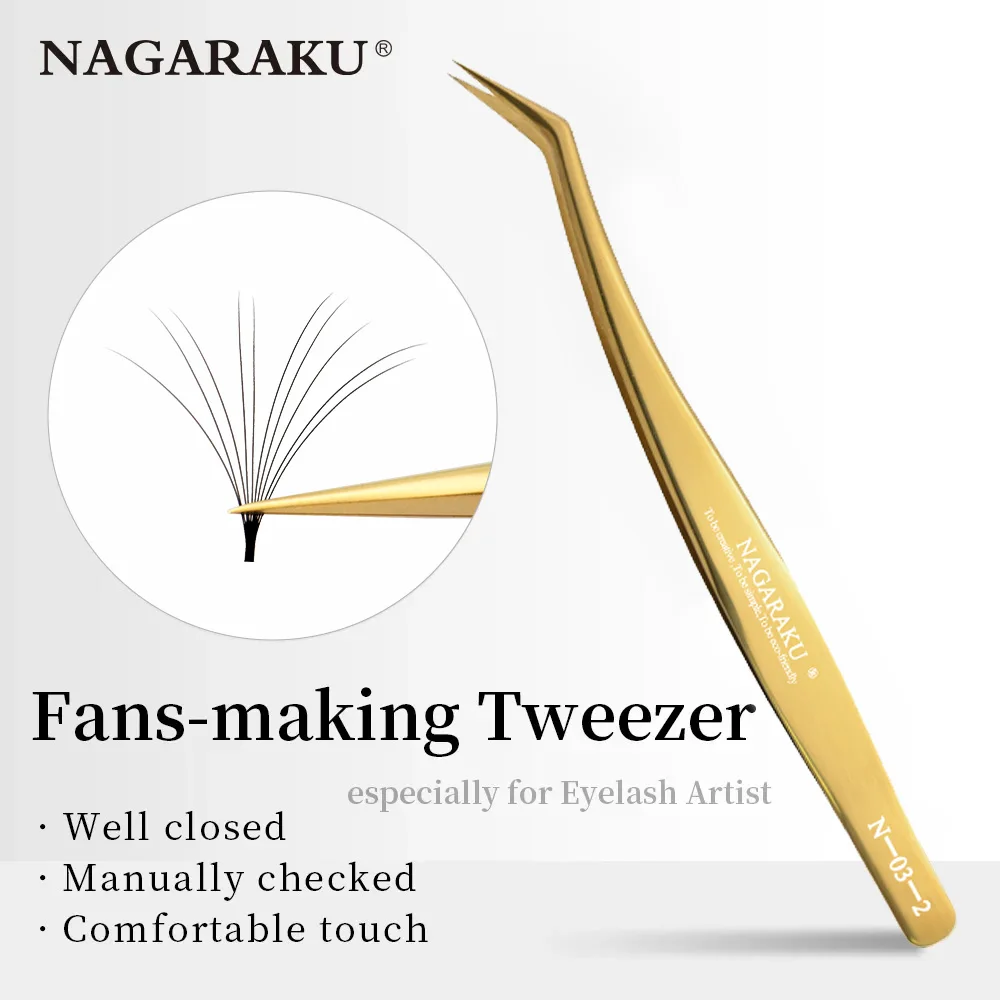 NAGARAKU 20 PCs N-series Tweezers For Eyelash Extension Fans-making Tweezers Volume Fans Eyelash Tweezers 3D Accurate Tweezers 4