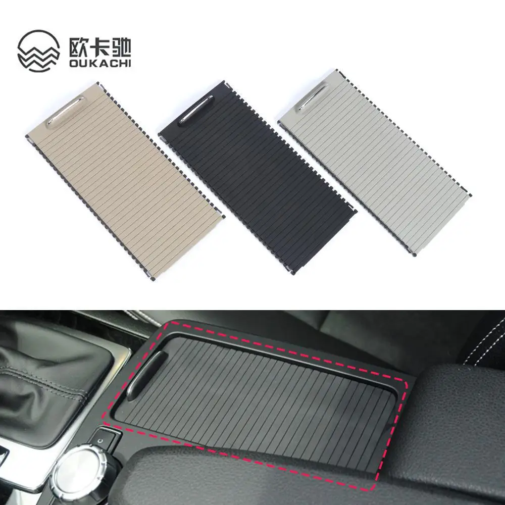 

Car Console Cup Holder Blind Cover Zipper Rolling Curtain For Mercedes Benz W204 C Class W212 E Class C180 C200 C220 E200 E260