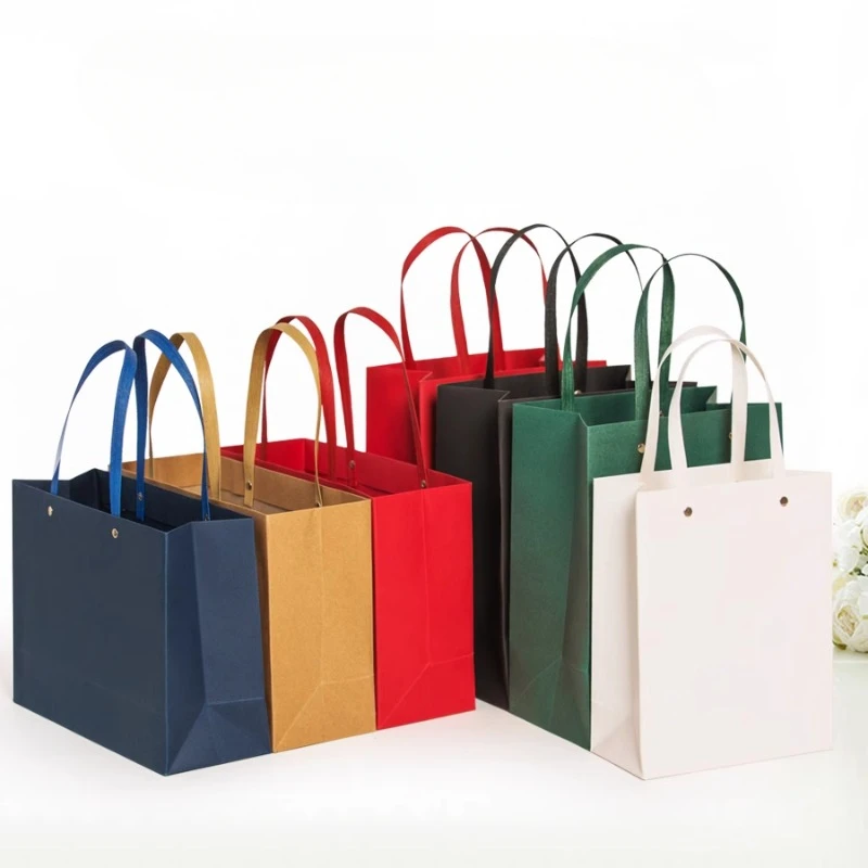

Kraft Paper Handbag Paper Jam Film Covering Thickening Shopping Bags Multi Size Paper Bags Clothing Gift Packing Portable Bag