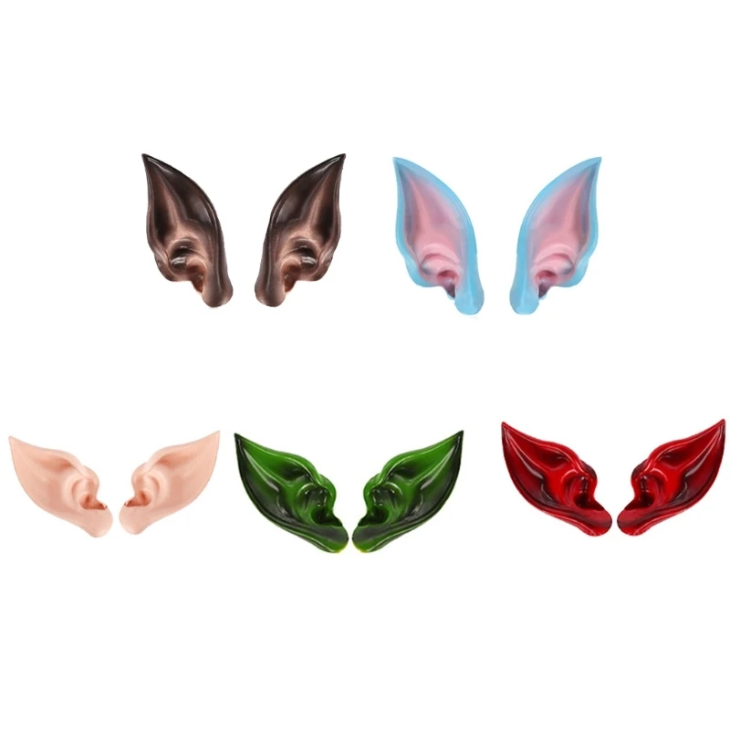 1 Pair Fairy Elf Ears Soft Pointed Ears Tip Cosplays Party Dress Up Fairy Ears halloween fairy party soft mysterious 1pair angel elf ears latex hot sale christmas false cosplay accessorie fairy decoration