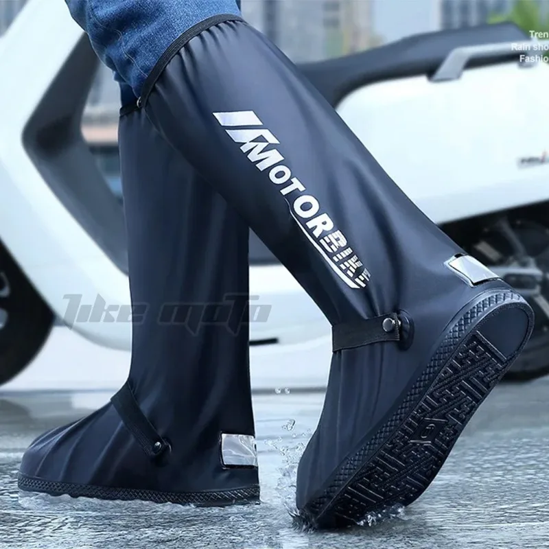 Motorcycle Rain Boots Waterproof Reflective Snowy Non-Slip Footwear Reusable Rainproof Shoes Cover