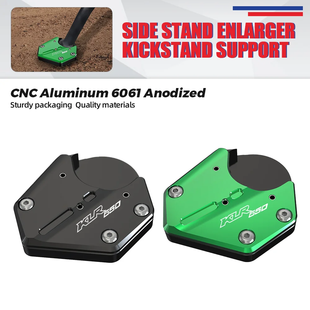 

2022 2023 2024 KLR 650 Motorcycle Side Stand Enlarger Sled Sidestand Kickstand Foot Pads Support For Kawasaki KLR650 2008-2021
