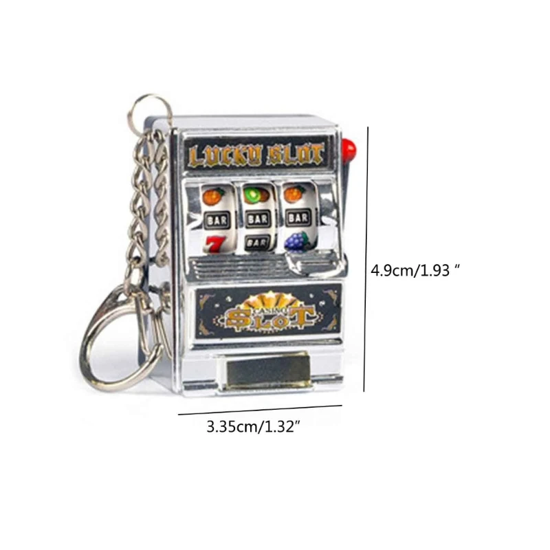 Fruit  Keychain Lucky Charm Jackpot Keychains Mini Casino Pendant Bag Charm Novelty Gifts for Kids Adults