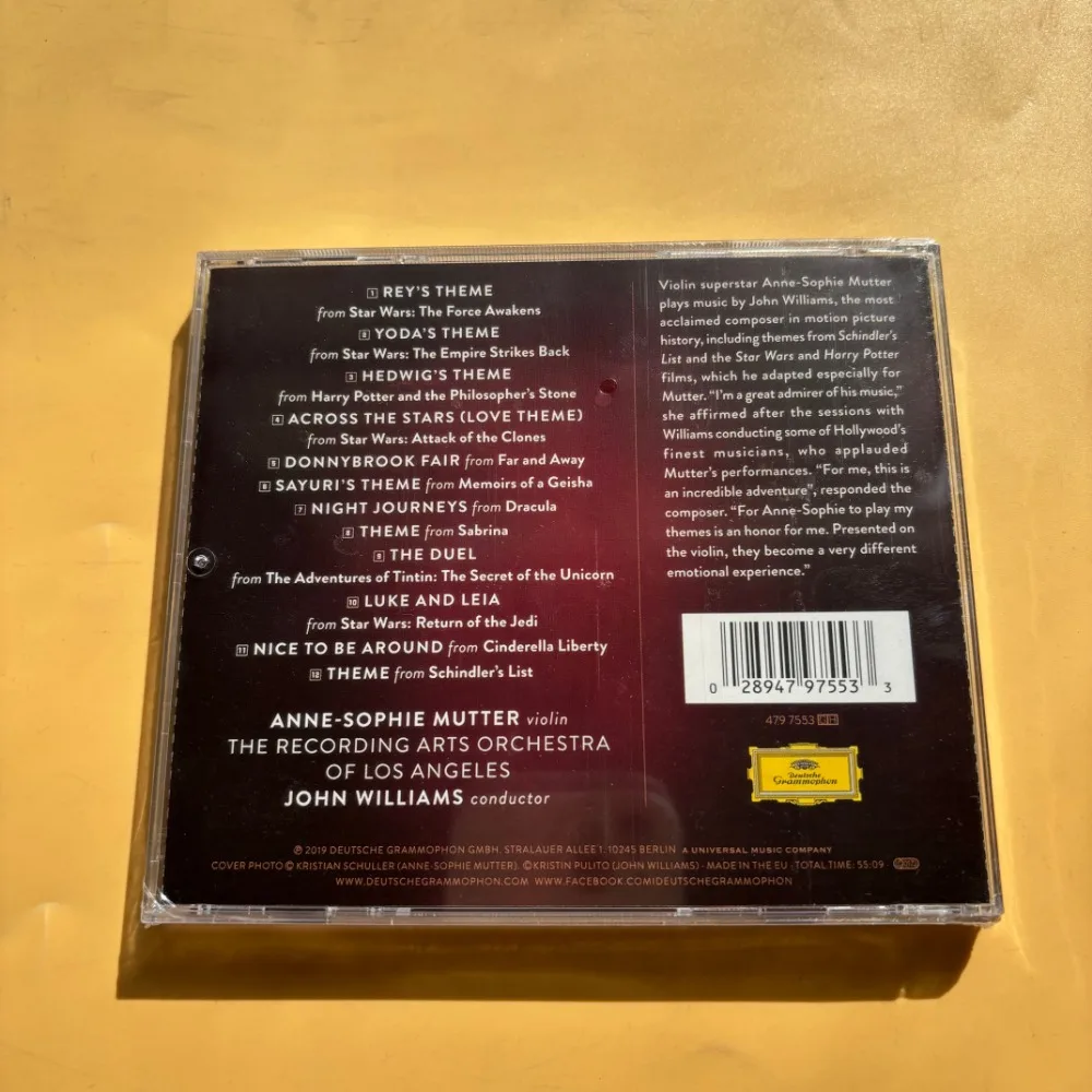앤 소피 무터 액로스 더 스타즈 존 윌리엄스 영화 사운드트랙 바이올린 CD 독일 그램포폰 새 상품 밀봉 포장 재고 있음