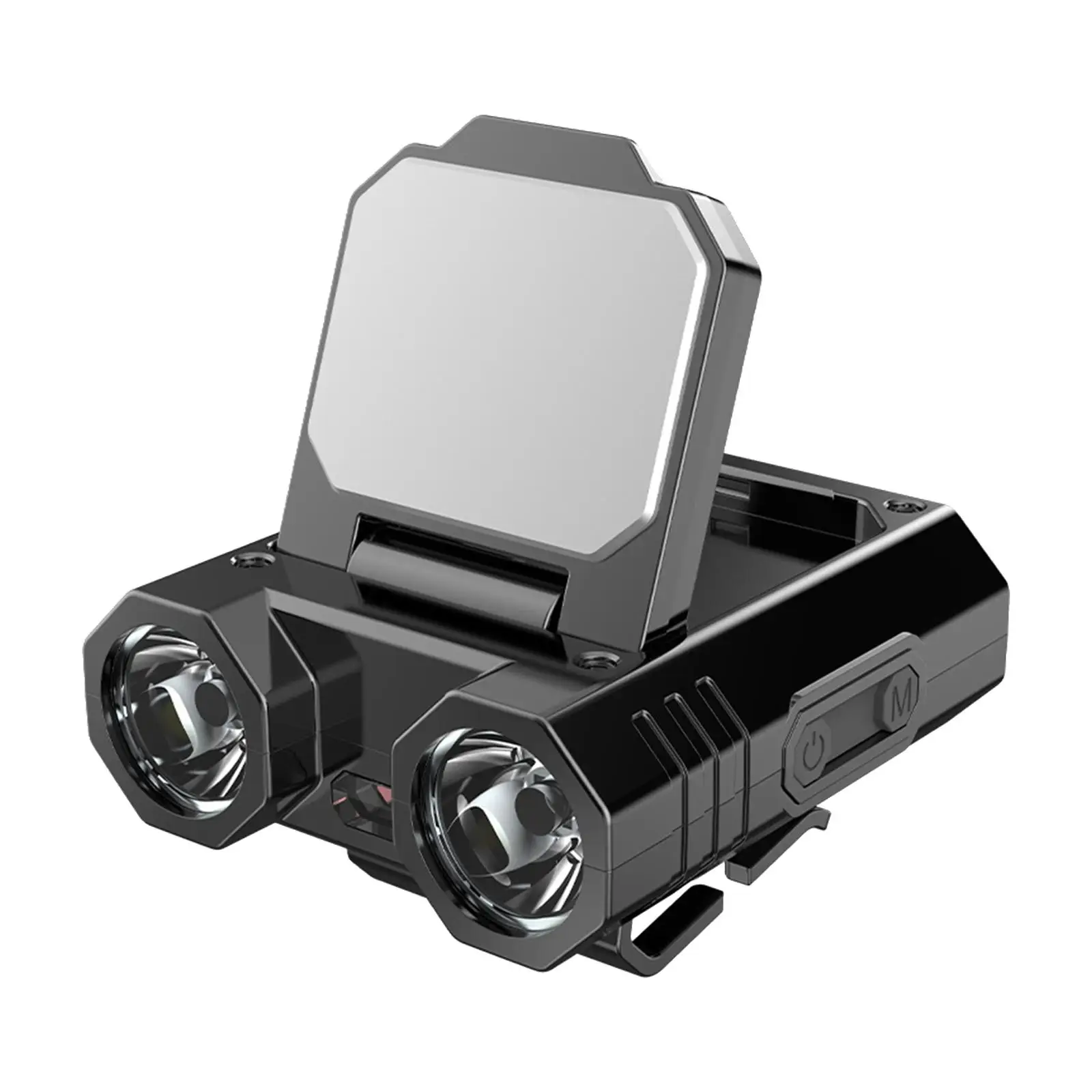 

Strong Light Mini Headlamp Clip On Red and Blue Warning Light Flashlight with