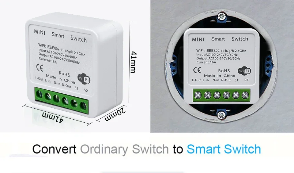 Description Picture 4 of itemTuya WiFi Smart Switch Module 16A 20A RF433Mhz Breaker Relay 2-way Control Remote Control Smart Life Support Alexa Google Home