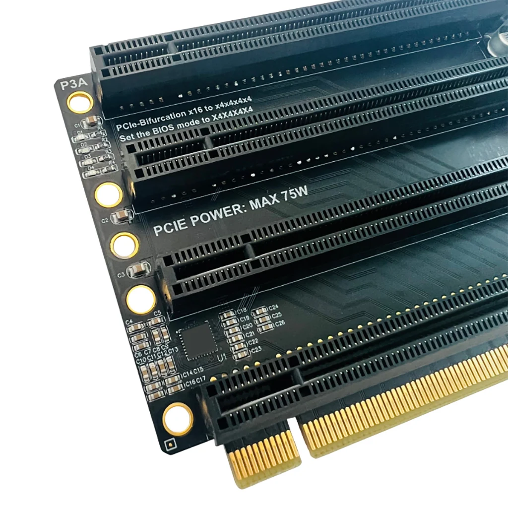 XT-XINTE PCIe-Bifurcation x16 to x4x4x4x4 Expansion Card PCI-E