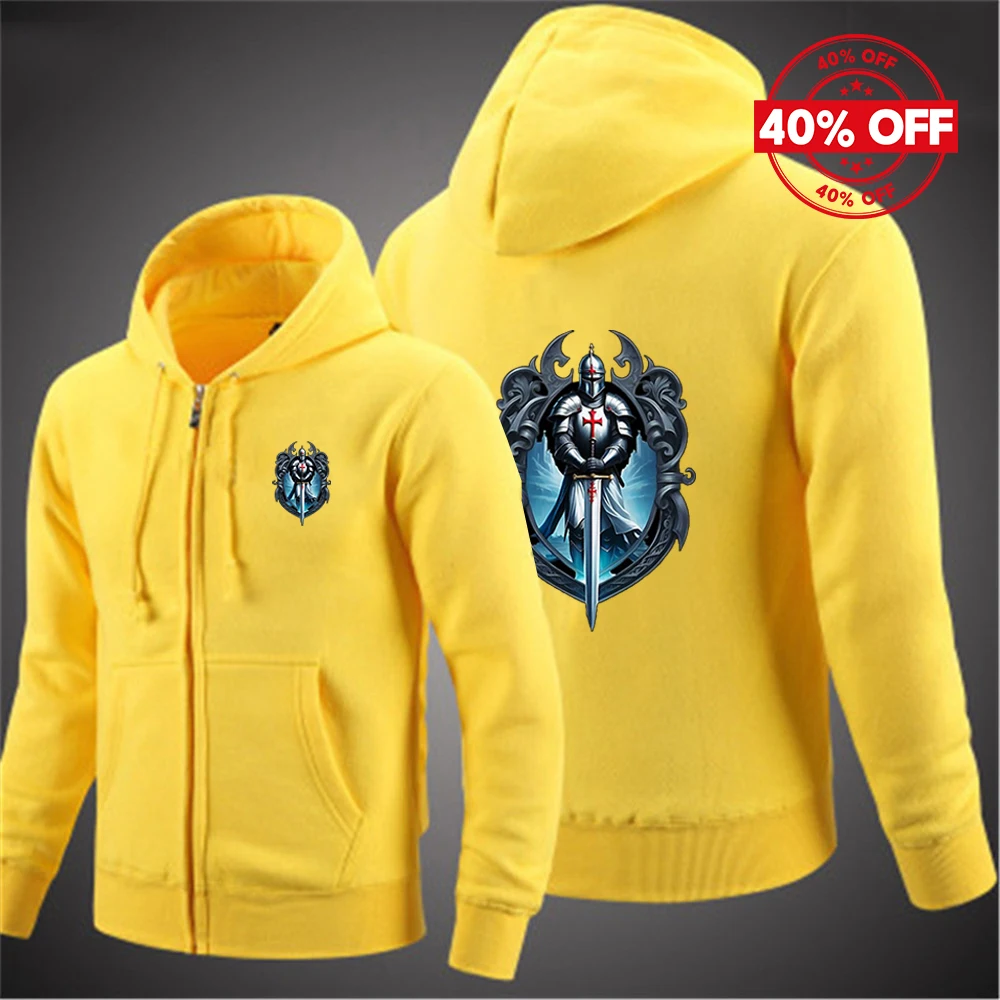 Mens Custom Hoodies Knights Templar Pattern Casual Coat