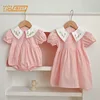 Summer New Kids Baby Girls Short Sleeve Sisters Embroider Dress Infant Rompers Kids Baby Girls Sweet Princess Clothes Rompers 1