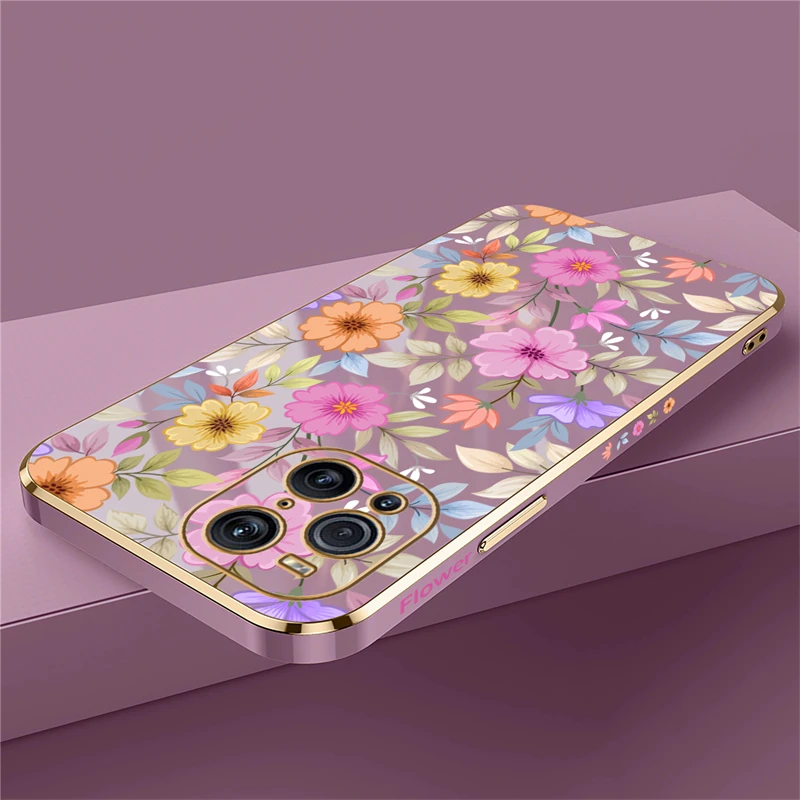 Elegant Silicone Phone Case - Soft Plating Flower Shockproof Cover