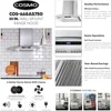 30 in. Wall Mount Range Hood with 380 CFM, Curved Glass, Ducted Convertible Ductless (additional filters needed, not included) 3