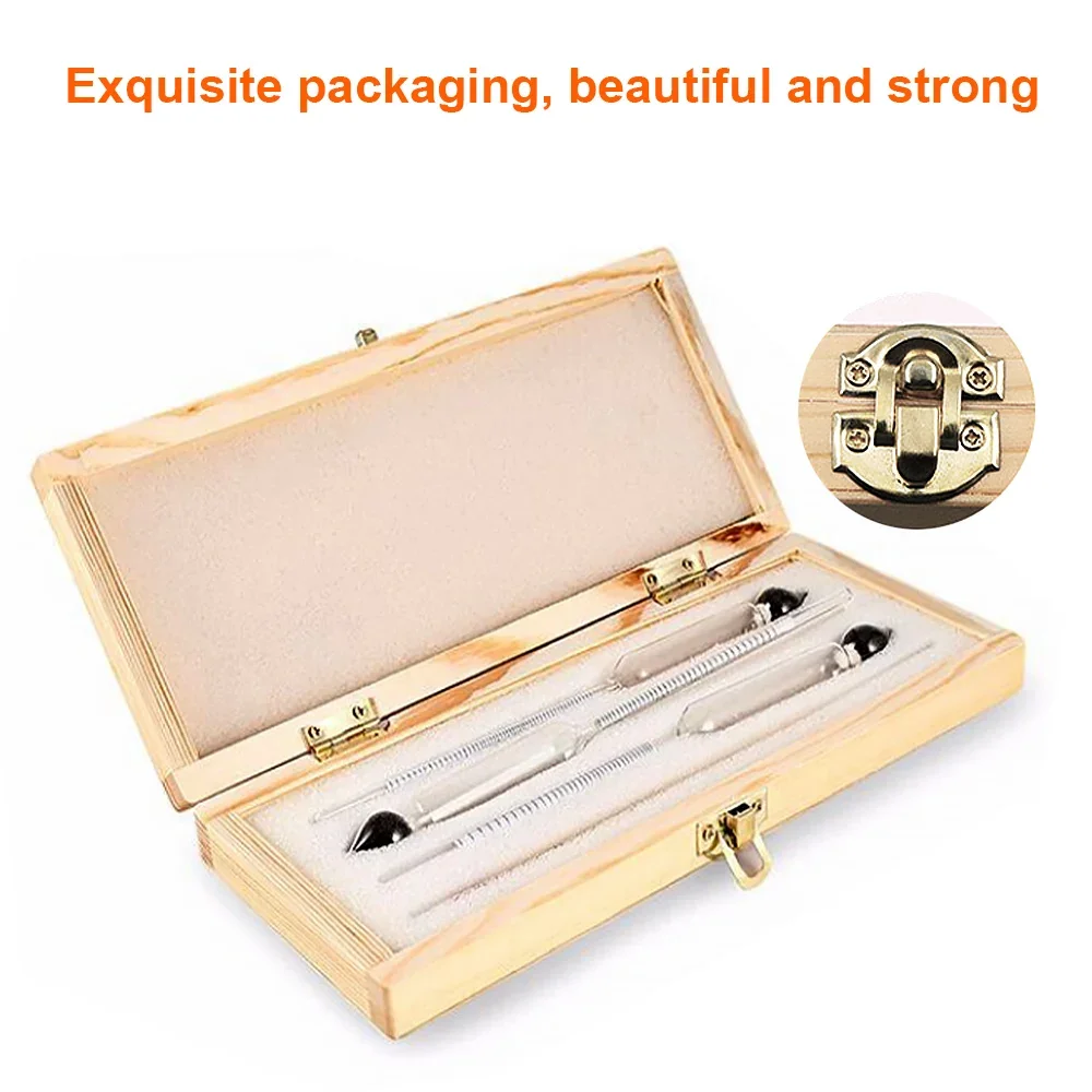 Alcohol Meter Professional Detector Set Tool 0-100% For Vodka Whiskey Wine Concentration Meter