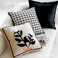 Juste de coussin rétro pour canapé, taie d'oreiller, marron, plante, avoine, crème légère, luxe, salon, tête de lit, Premium 4