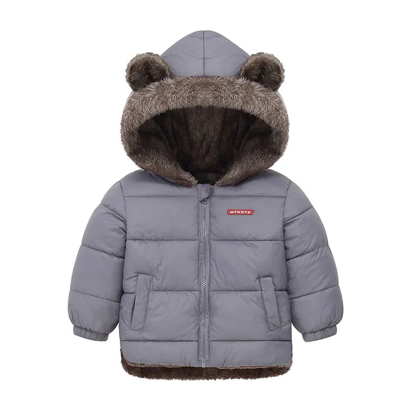 Kids Lambswool Cotton Coat Winter Keep Warm Hooded Solid Boys Girls Fleece Jacket Fashion Children Clothes Outerwear 2-6yrs