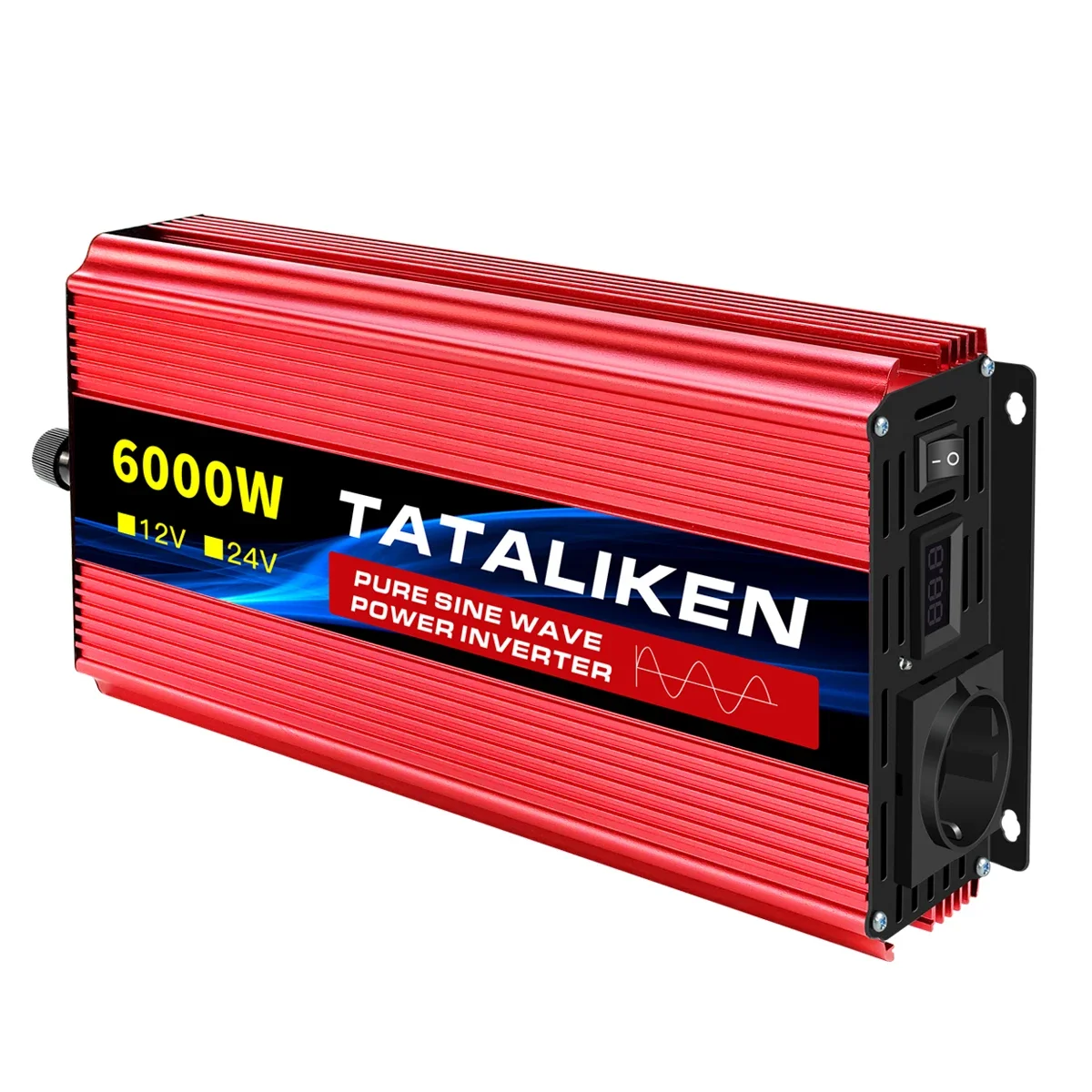inverter 24v 220v onda sinusoidale pura 3500w Convertitore inverter solari con presa LED UE - immagine 6