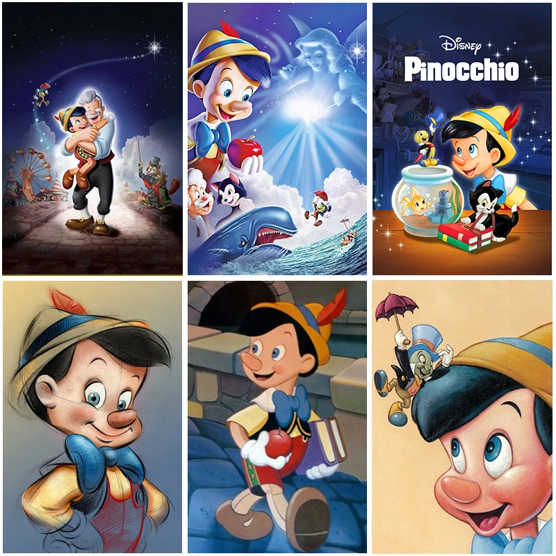 Disney 5D Diamond Painting Pinocchio Diamond Cross Stitch Brave And Cute Pinocchio Diy Diamond Mosaic Home Decor
