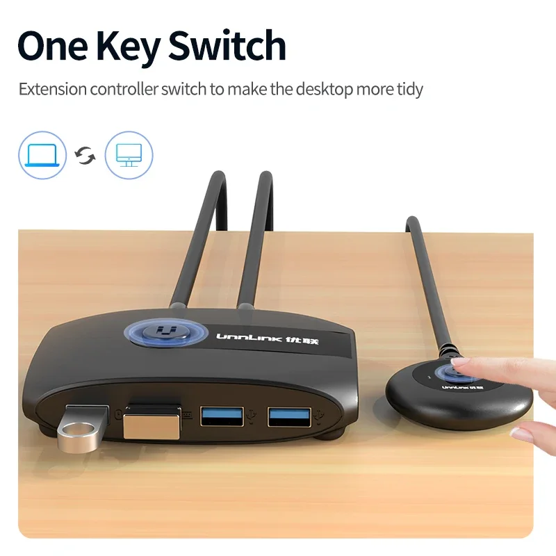 USB KVM switch Unnlink USB KVM Switch USB 3.0 Switcher for Windows10 PC Keyboard Mouse Printer 2 PCs Sharing 4 Devices