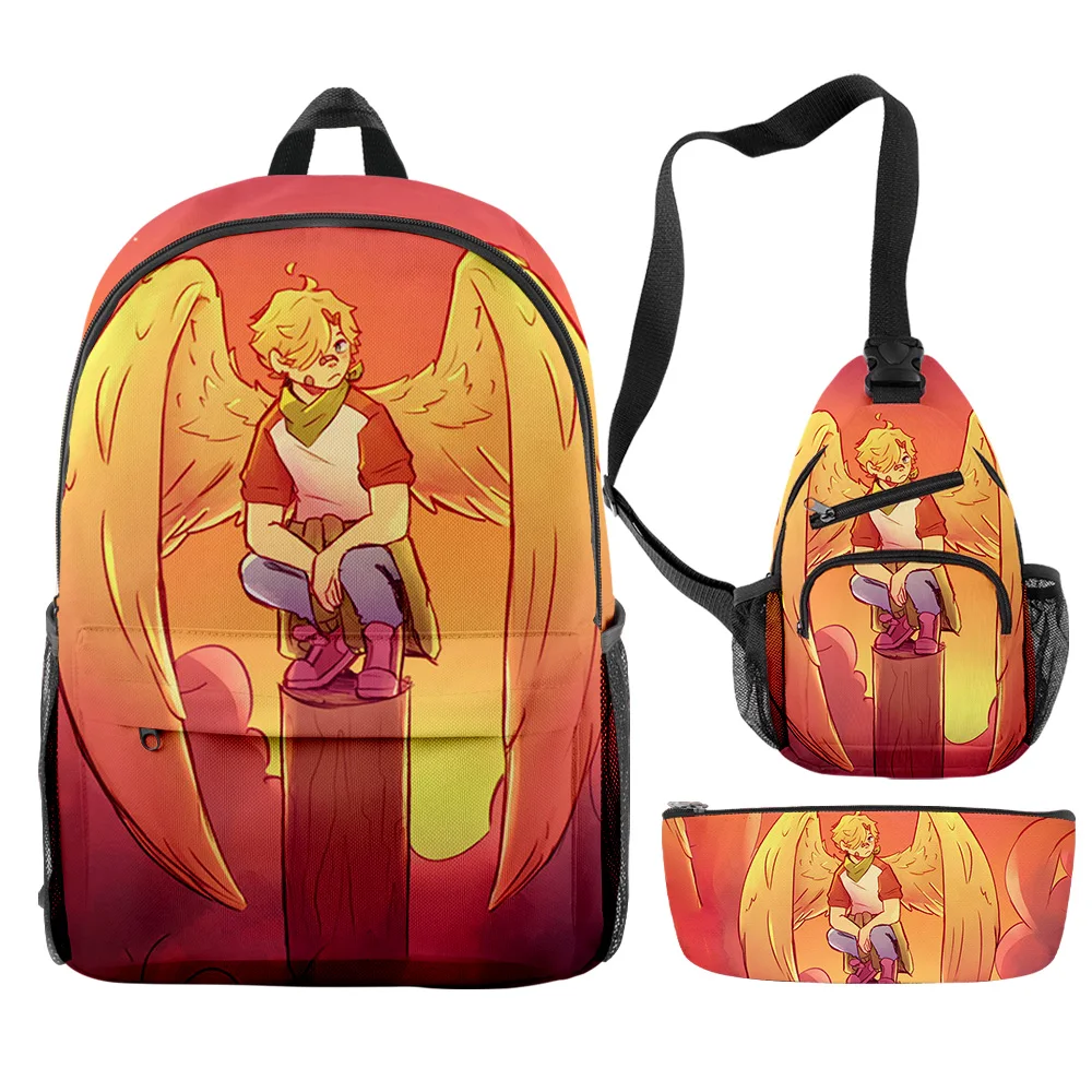 Classic Novelty Funny Dream Tommyinnit 3D Print 3pcs/Set pupil School Bags Travel Laptop Backpack Chest Bag Pencil Case