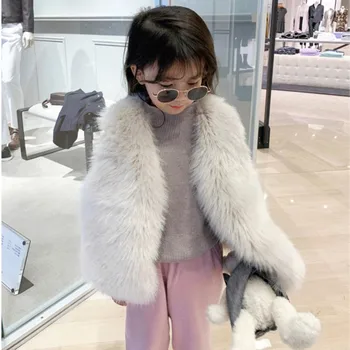 가을 겨울 모조 여우 털 외부 어린이 조끼, 아기 어깨 조끼, 어린이 헤어 조끼 재킷