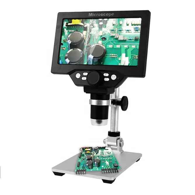 

HD Digital Microscope 1-1200X Electronic Video 12MP 7 inch HD LCD Phone Repair Magnifier Alloy Stand Microscope