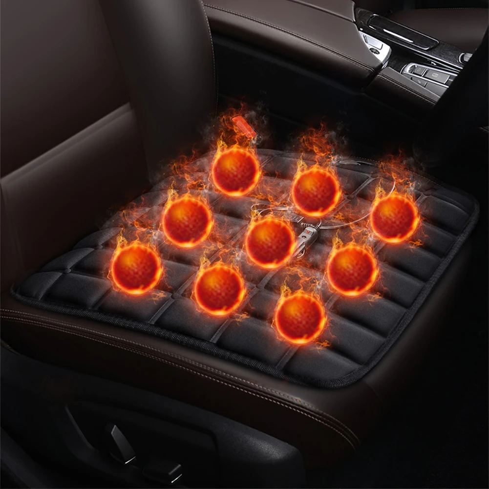12V Heated Car Seat Cover Adjustable Temperature Winter Auto Seat Warmer Pad 40W Car Seat Heating Cushion Anti-slip Car Interior